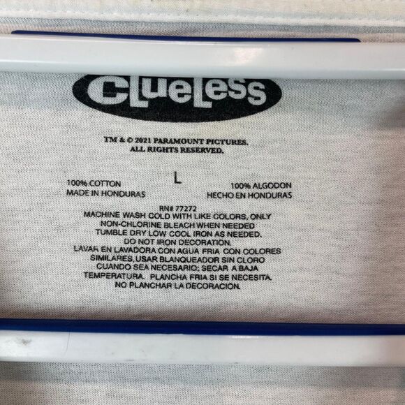 Clueless Graphic T-Shirt Women’s Size L White Movie Print Retro 90s Style Casual - Picture 6 of 10
